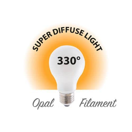 Ampoule à filament LED Opal A60 12W culot E27 VELAMP Manutan pt