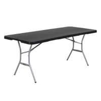 Mesa dobrável LIFETIME 183x76 cm – dobrável em 2 – preta