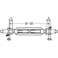 2 chapasComprimento aberta (CA) - Comprimento fechada (CF) = Comprimento mín. - Comprimento máx.C = Largura da aberturaD = Ø fixaçãoF = Comprimento da abertura