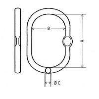 A = Comprimento interiorB = Largura interiorC = Secção Ø