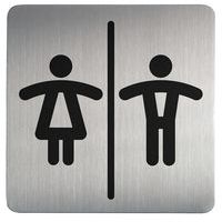 Pictograma quadrado para sanitários – Homens e senhoras