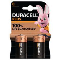 Pilha alcalina C Plus 100% – 2 unidades – Duracell