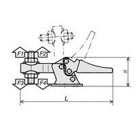 F1/F2: capacidade de retenção F3/F4: capacidade de aperto L: comprimento H: altura