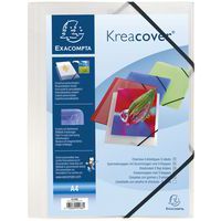 Pasta com elásticos e 3 abas Kreacover® – A4, transparente – Exacompta