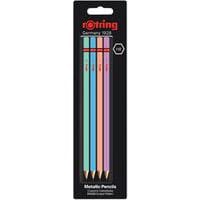 Lápis de grafite HB com corpo metálico – Conjunto de 4 – Rotring