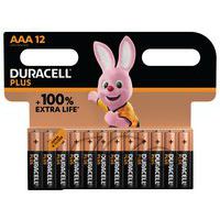 Pilha alcalina AAA Plus 100% – 12 unidades – Duracell