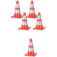 Cone com faixas refletoras de 45 cm – conjunto de 5 – Manutan Expert