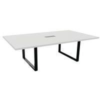 Mesa de conferências C240 x P140 cm, pé tipo friso preto