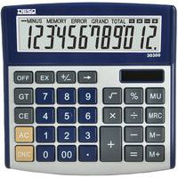 Calculadora de secretária de 12 dígitos – grande com funções MU e GT – preta – Desk