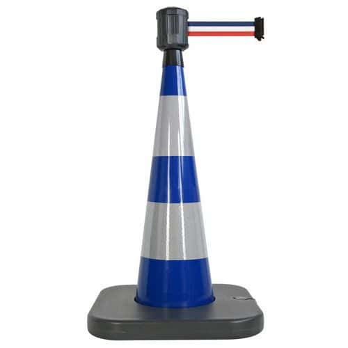 Cone de sinalização com base para colocação de lastro azul – 4 mx5 cm – Viso