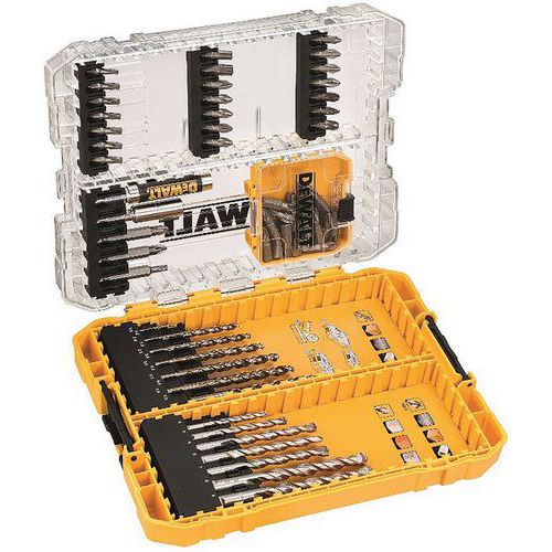 Caixa Toughcase™ betão e metal com 63 peças – Dewalt