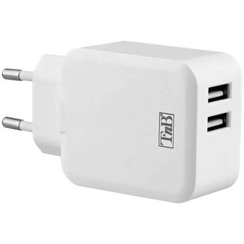 Carregador de rede elétrica 2 USB de 4,8 A – T'nB