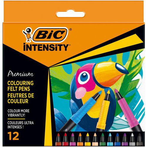 Canetas de feltro de colorir Intensity – ponta fina curva – sortido – BIC