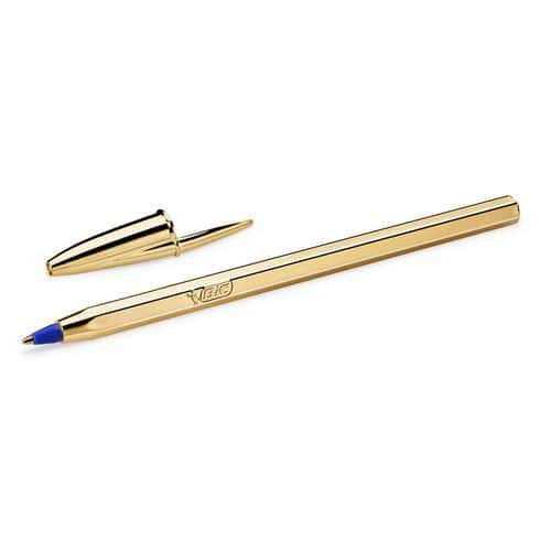 Esferogr. Cristal Original Shine dourado – tinta azul – BIC