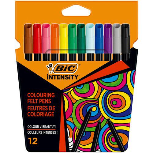 Canetas de feltro de colorir Intensity de ponta fina – sortidas – BIC