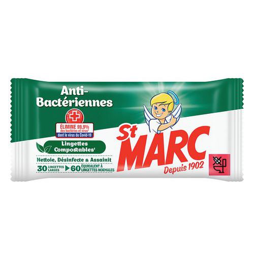 Toalhetes antibacterianos St Marc – embalagem de 30