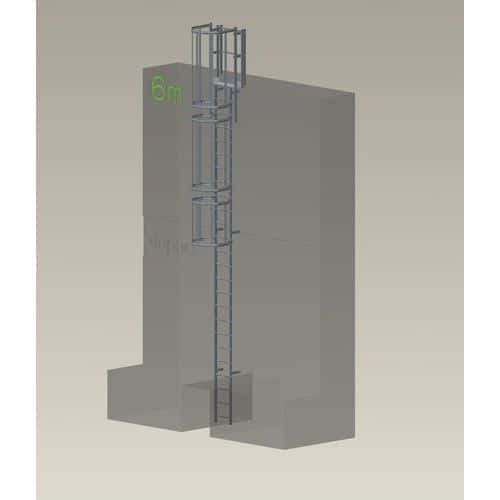 Kit completo de escada com guarda-corpo – 6,50 m de altura