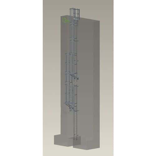 Kit completo de escada com guarda-corpo – 13 m de altura