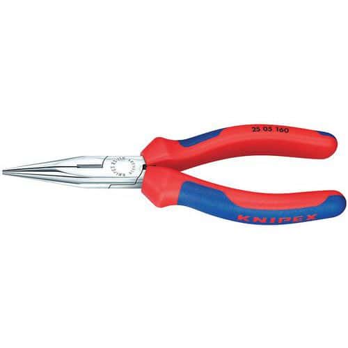 Alicate de pontas retas semirredondas Knipex revestido com bimaterial