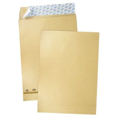 Envelope kraft com armação castanho de 130 g – Com folos – Pacote de 50