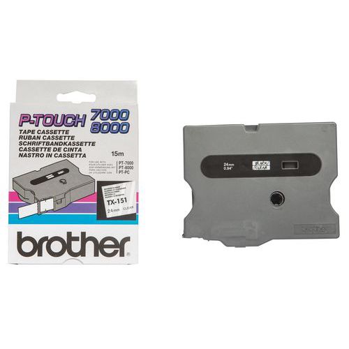 Cassetes de fita para máquina de etiquetar Brother - Largura 24 mm