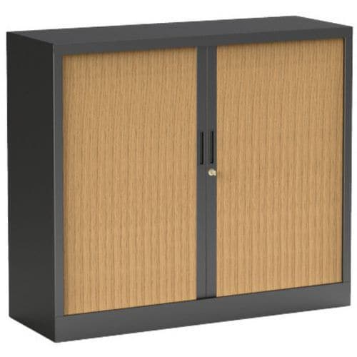 Armário com portas de persiana Premium bicolor - Altura 100 cm