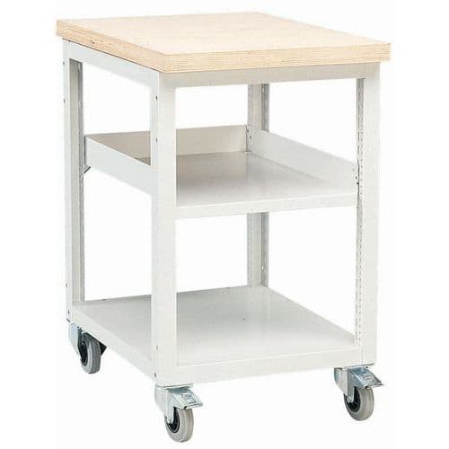 Bancada de trabalho móvel Modul – 2 prateleiras – 52 cm de largura