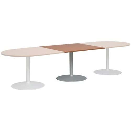 Extensão retangular para mesa modular oval - Base em tulipa