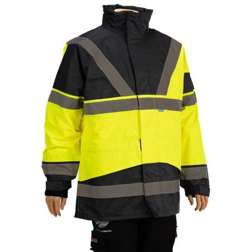 Parka impermeável de alta visibilidade Skollfield amarela fluorescente/azul-marinho – Sioen