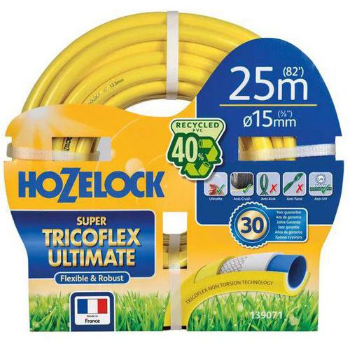 Conjunto de rega Super Tricoflex Ultimate amarelo ø15 mm x 20 m – Hozelock