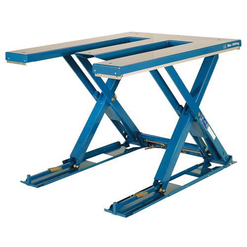 Mesa elevatória ergonómica, fixa e extraplana MX-10 – Capacidade: 1000 kg