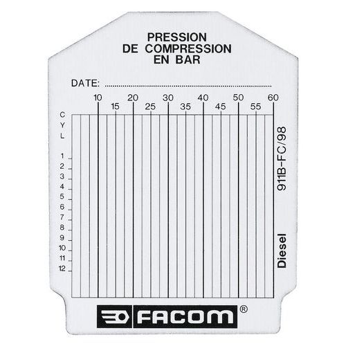 Fichas de registo - para compressómetro motor diesel N°2