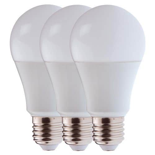 Conjunto de 3 lâmpadas LED padrão E27 9 W – Velamp