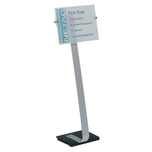 Suporte de informações com pé Crystal Sign Stand®