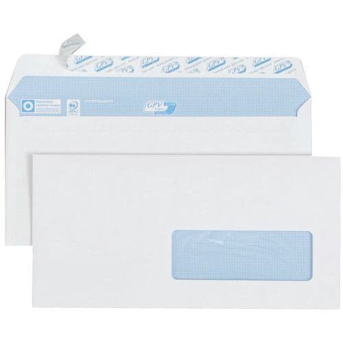 Envelope branco com janela de 90 g – caixa de 500