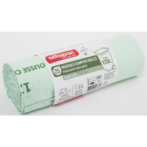 Cobertura compostável sem atilho – resíduos orgânicos – 120 L – verde