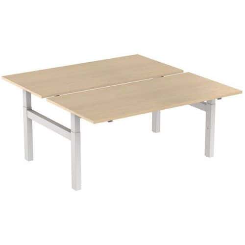 Secretária reta Bench com 2 lugares com base regulável em H – Inesa