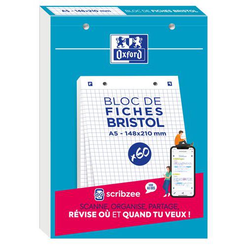 Bloco Bristol Oxford 148x210 30 fichas perfuradas Q5/5 – Oxford