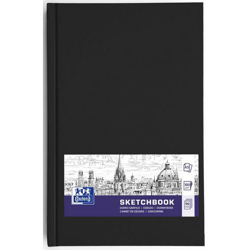 Sketchbook Oxford Art brochura 192 p 100 g preto – Oxford