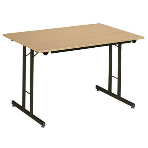 Mesa dobrável retangular – pés laterais – comprimento 160 cm