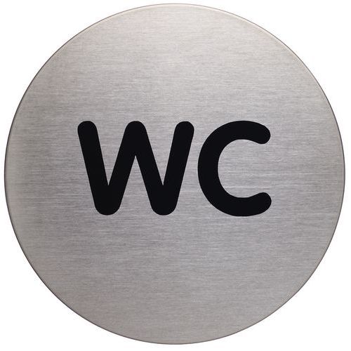 Pictograma redondo com 83 mm Ø – WC – Durable