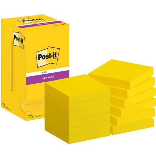 Notas Super Sticky Post-it® 76x76mm 12 bloc. amar. Post-it®