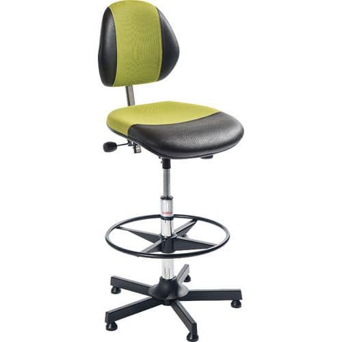 Cadeira oficina DUO - Couro Sint./Tecido - Alta - Global Professional Seating