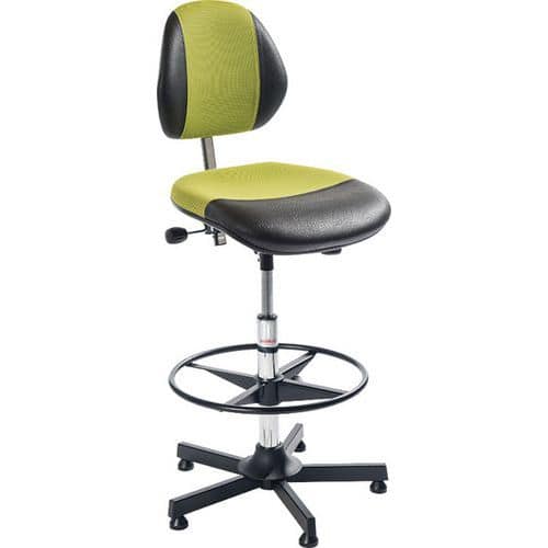 Cadeira oficina DUO - Couro Sint./Tecido - Meia - Global Professional Seating