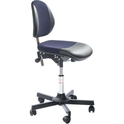 Cadeira oficina DUO - Couro Sint./Tecido - Meia - Global Professional Seating