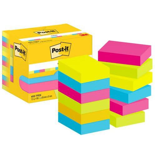 Notas Post-it® de 38x51mm 12 blocos sort. Energie Post-it®