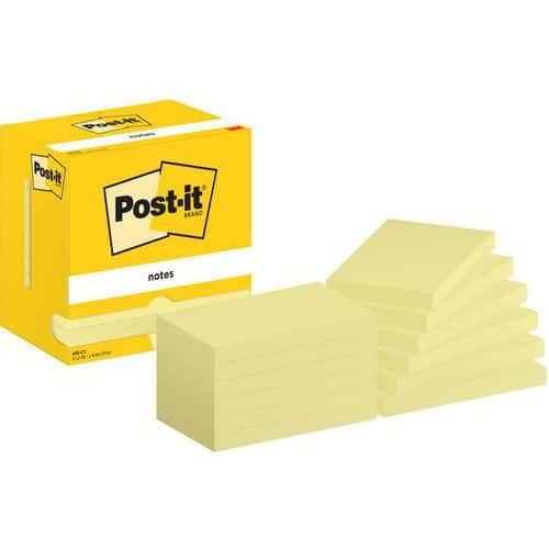 Notas Post-it® de 76x127mm 12 blocos amarelo – Post-it®