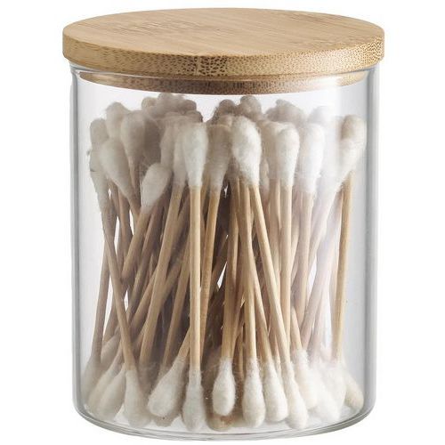 Recipiente para cotonetes – madeira de bambu – Arvix