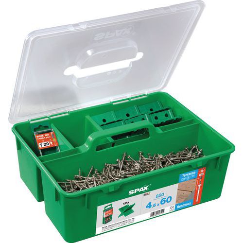 Kit de fixação para decks de madeira resinosa com 850 parafusos - Spax