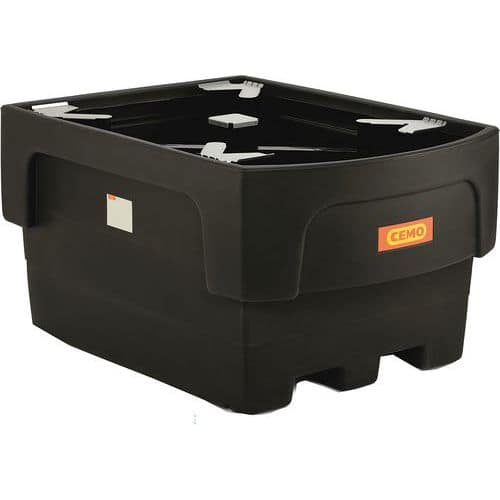 Caixa retenção 1 IBC c/coletor + plat. gradeada PE – 1100 L